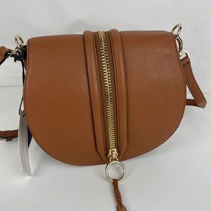 Rebecca Minkoff Saddle Crossbody Bag in Brown with Gold Hardware